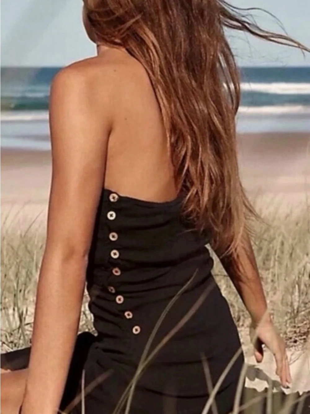 Free People Made Me Blush Strapless Asymmetrical Midi Dress